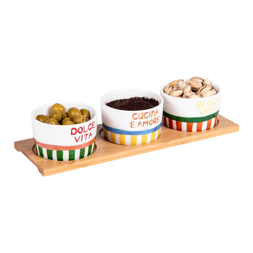 Service apéritif 3 pièces Dolce Vita 28,5 cm Table passion - Mathon - 2