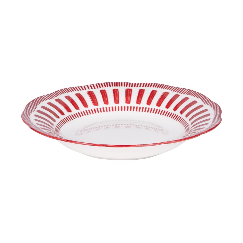 Assiette creuse Napoli rouge 22 cm (lot de 6) Table passion - Mathon - 3