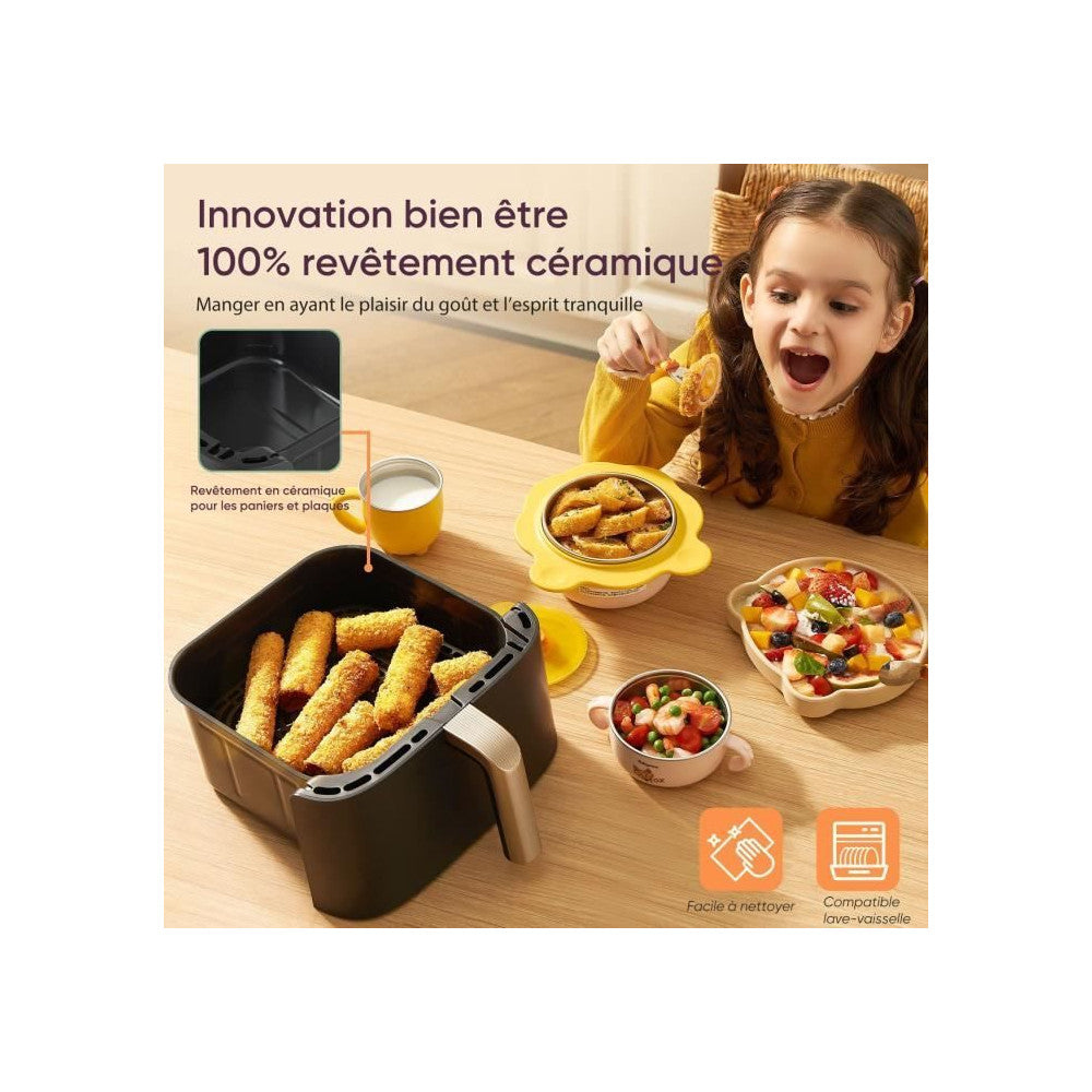 Friteuse Sans Huile   - Turbo Tower Pro Smart - Capacité 10,8l - 2 Cuves - 7 Programmes - 2630w - Noir Cosori - Mathon - 5