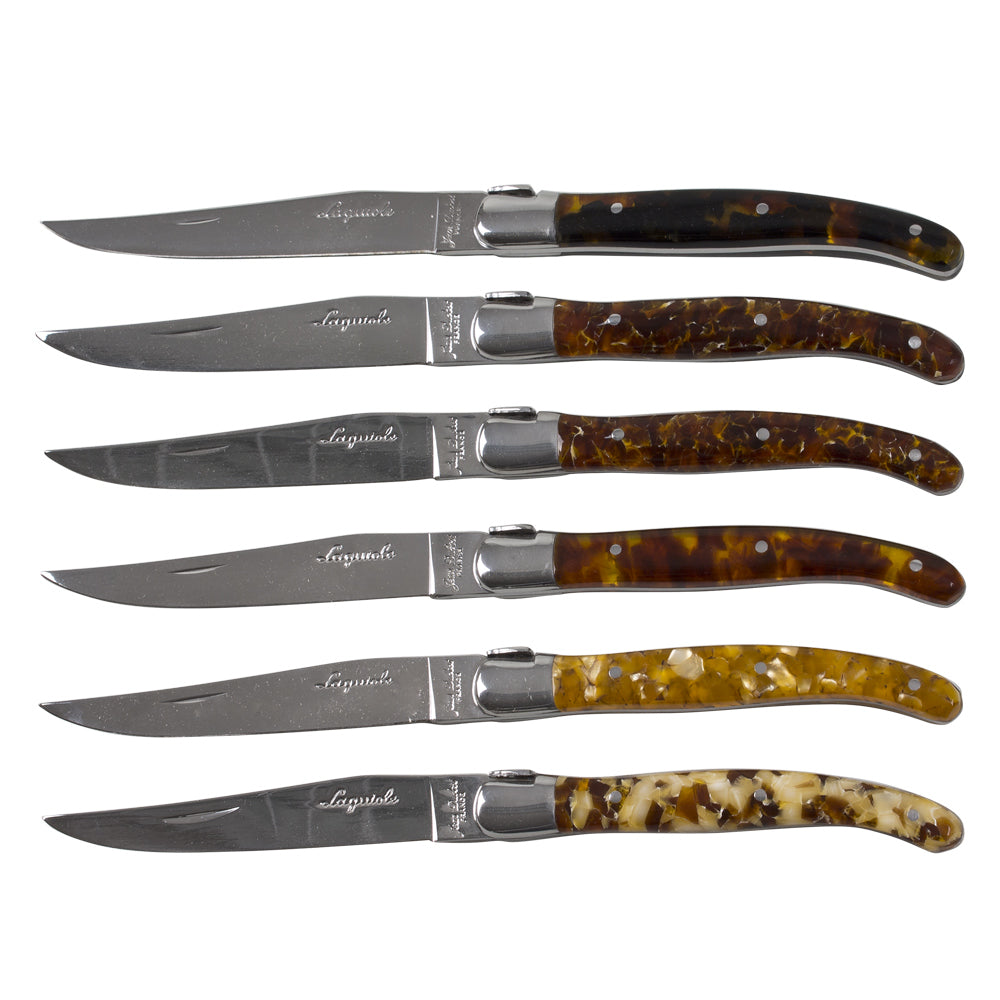 Coffret 6 couteaux laguiole acrylique ecaille Jean Dubost - Mathon - 1