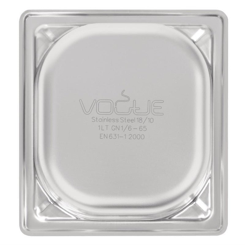 Bac Gastro Inox 18/10 GN 1/6 - P 65 mm - Vogue - Mathon - 5