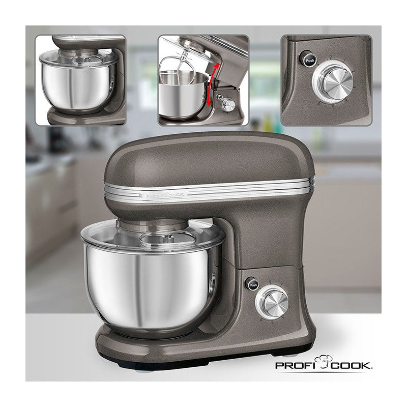 Robot pétrin multifonction 1200W vintage Proficook PC-KM 1197 Anthracite Proficook - Mathon - 3