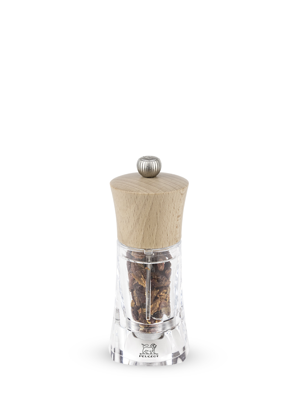 Oléron Moulin à piment manuel en bois et acryl couleur naturel 14 cm Peugeot - Mathon - 1