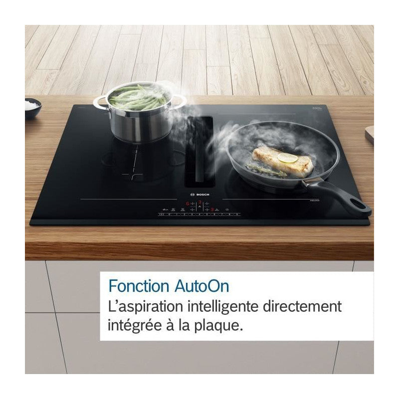 Table Induction Aspirante -   Ser6 - Pvq811h26e Noir - 4-foyers - Home Connect - L802xp522 Mm Bosch - Mathon - 2
