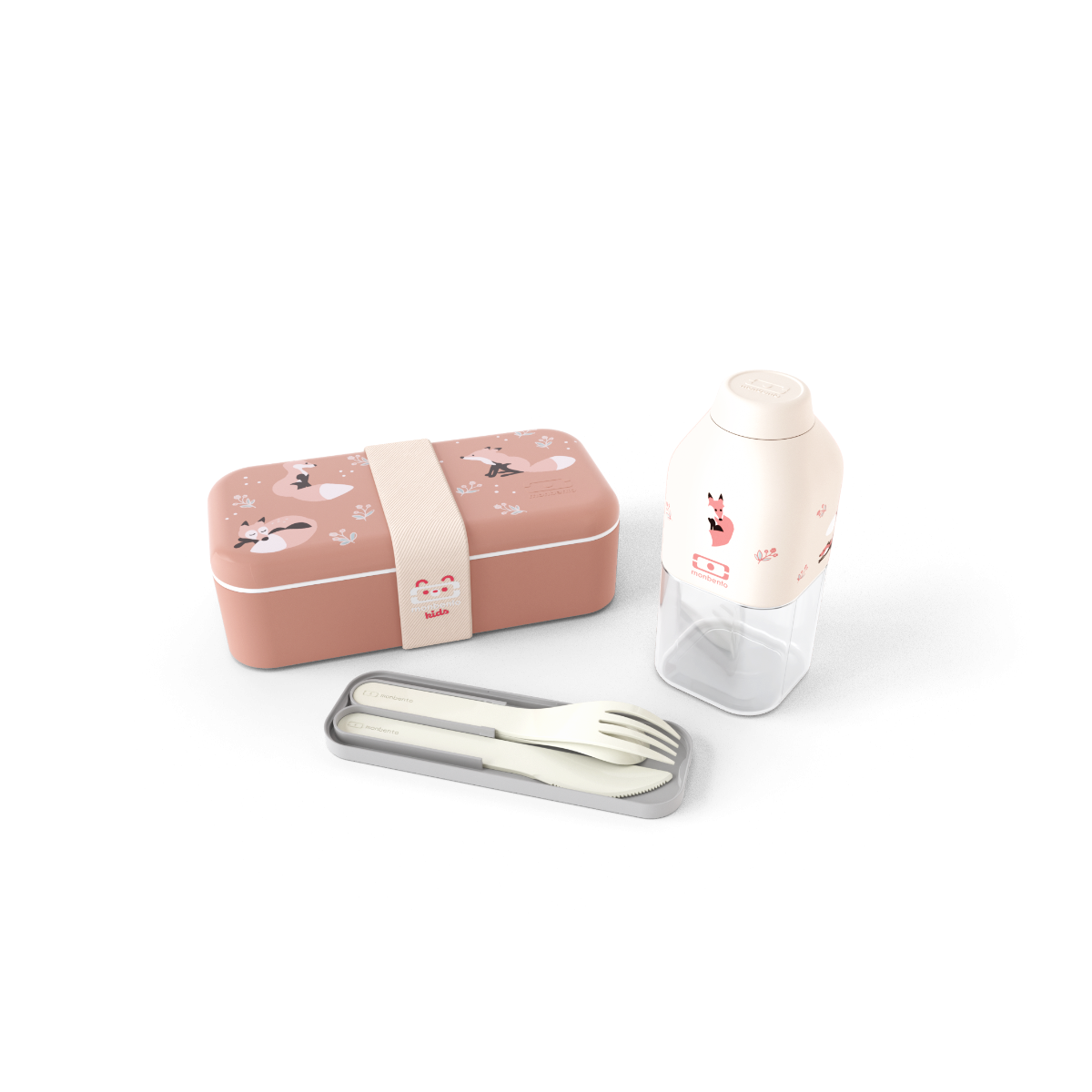 Coffret cadeau enfants lunch box Made in France Foodie cannelle Fox 500ml Monbento - Mathon - 4