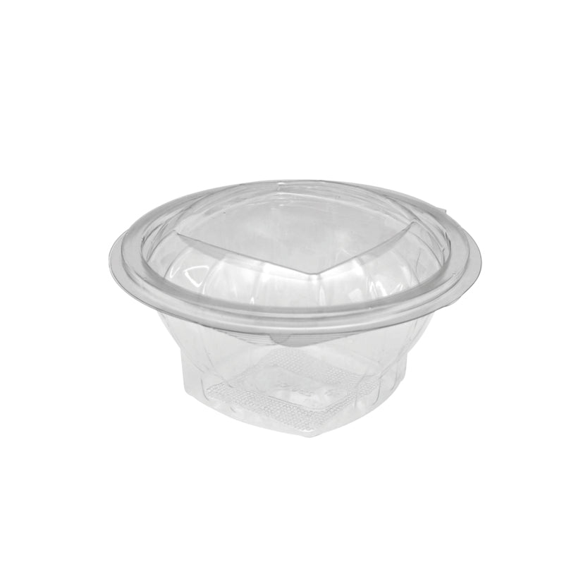 Saladier Rond En Plastique Transparent Avec Couvercle - 500 ml - 15.5 cm x 9 cm - 50 unités FirstPack - Mathon