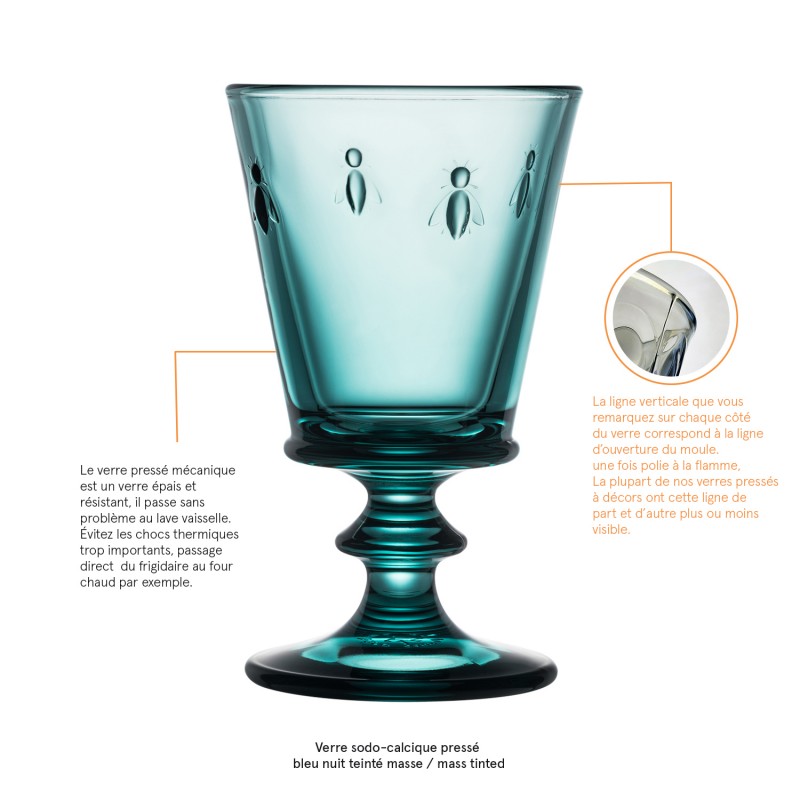 Lot de 6 verres à vin bleu nuit La Rochère - Mathon - 4