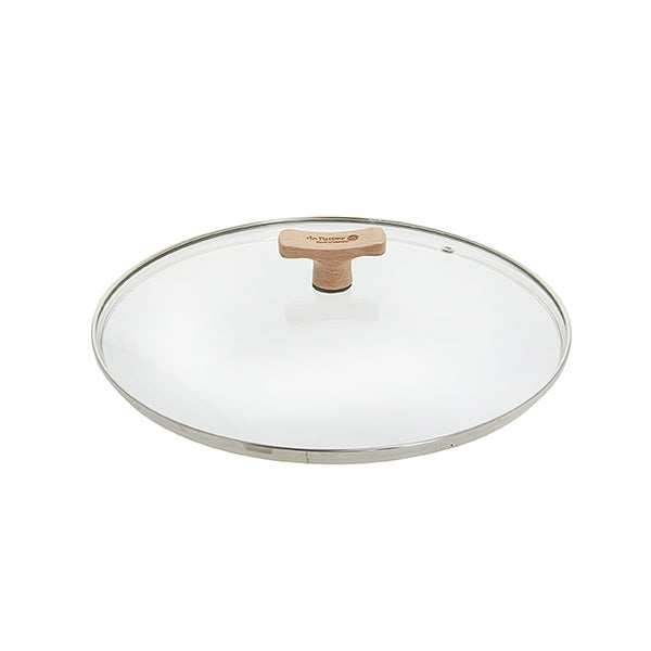 Couvercle verre 32 cm bouton bois de hêtre De Buyer - Mathon - 1