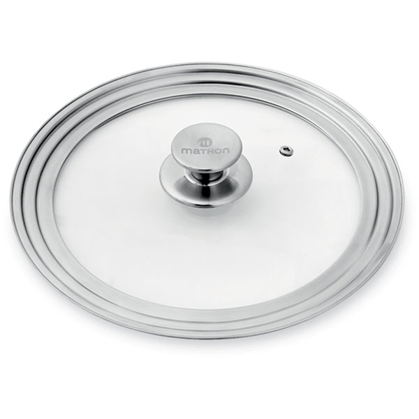Couvercle en verre et inox multidiamètre 24, 26 et 28 cm  Mathon - Mathon - 1