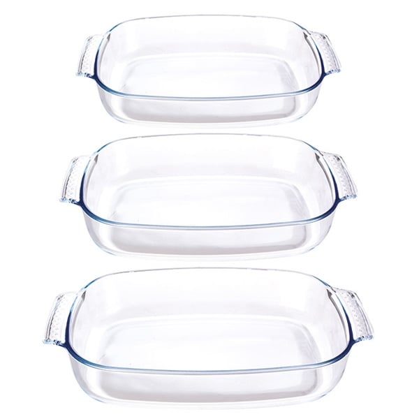 Set de 3 plats à four rectangulaires en verre borosilicate Mathon - Mathon - 1