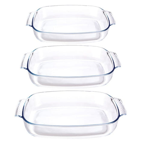 Set de 3 plats à four rectangulaires en verre borosilicate Mathon - Mathon - 1