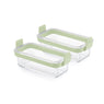 Set de 2 plats en verre rectangulaires pour friteuse à air chaud Lékué - Mathon - 1