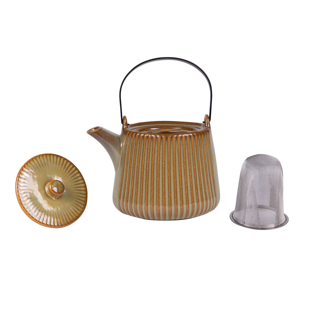 Théière avec filtre Tiao vert-orange 1L Table passion - Mathon - 2