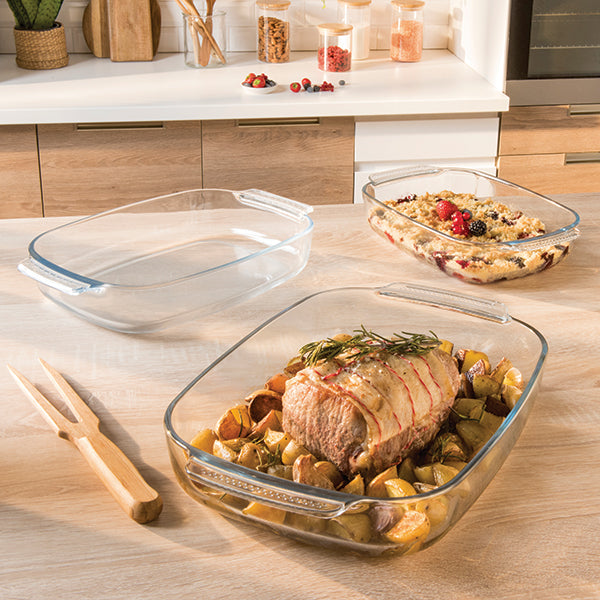 Set 3 plats à four en verre et poire à jus - Mathon - 2
