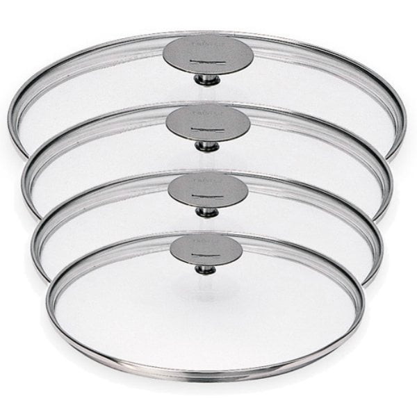 Set 4 couvercles en verre bombé Platine 14, 16, 18 et 20 cm Cristel - Mathon - 1