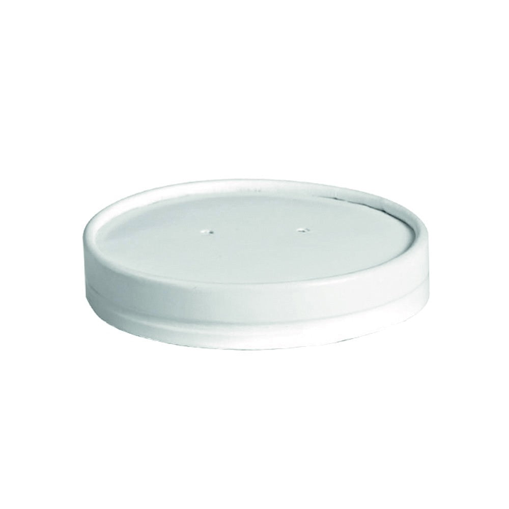 25Pcs - Couvercle plat blanc en carton kraft perforé pour la vapeur FirstPack - Mathon - 2