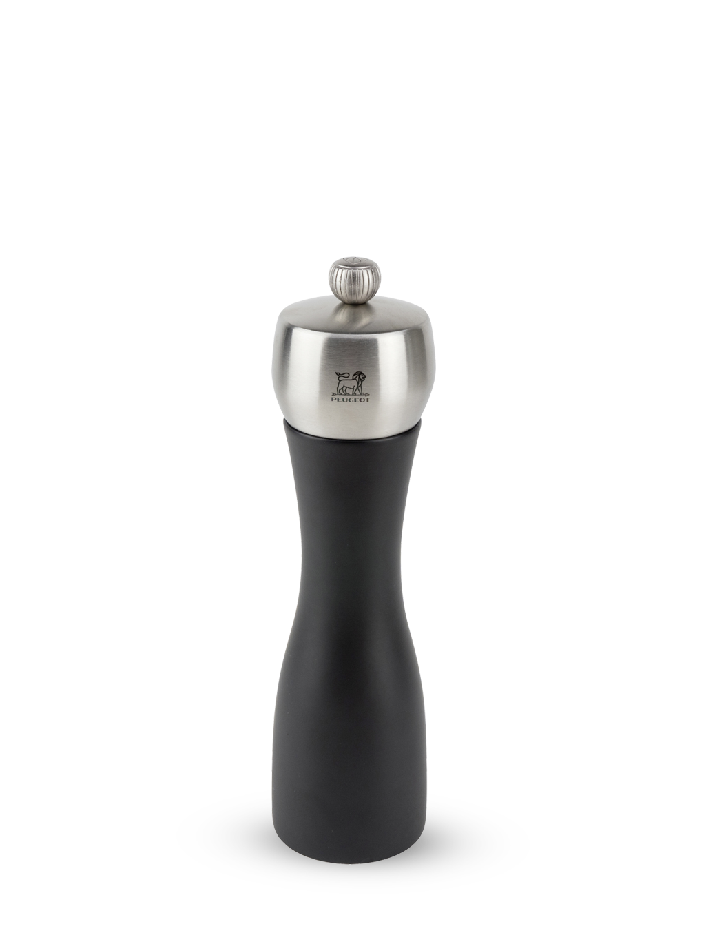 Fidji Moulin à poivre manuel en bois et inox couleur noir 20 cm Peugeot - Mathon - 1