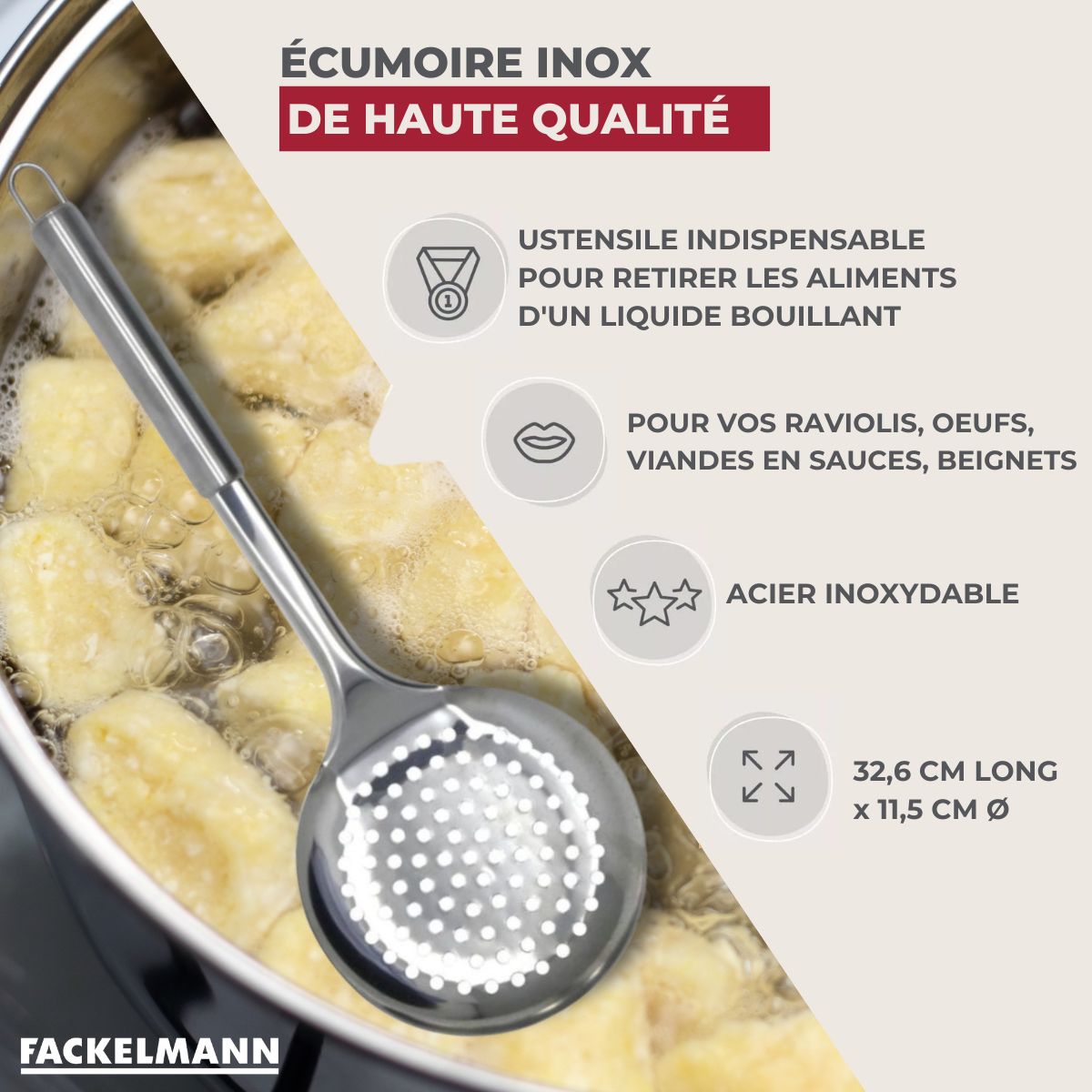 Ecumoire  32 cm Elemental Fackelmann - Mathon - 3