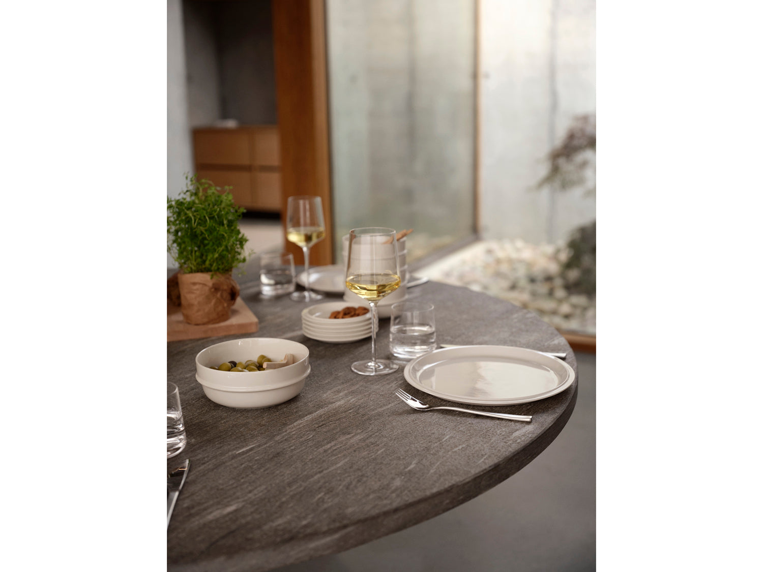 Assiette EAU en porcelaine Blanc cassé Zone Denmark - Mathon - 2