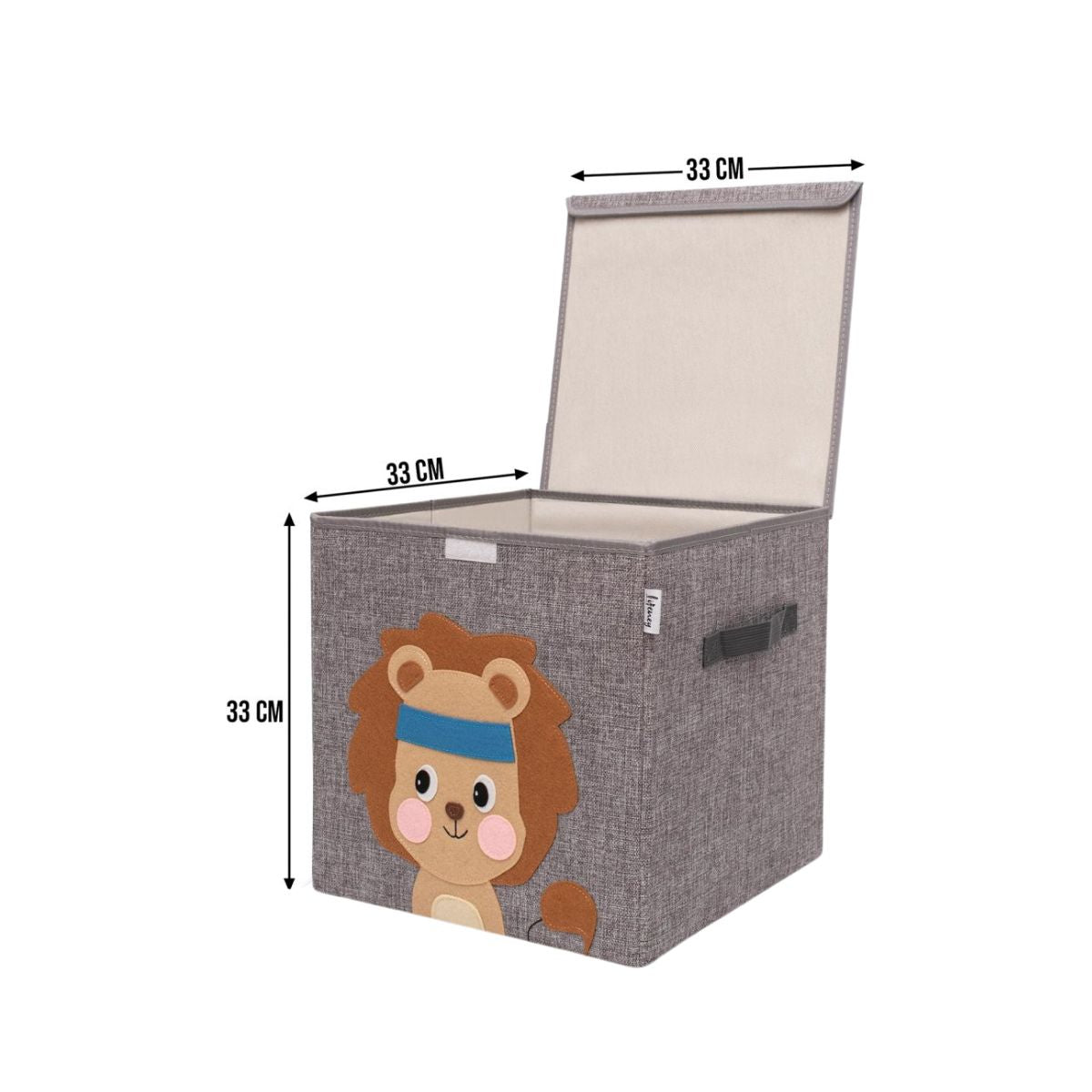 Boîte de rangement en tissu pour enfant "lion" avec couvercle, compatible Ikea Kallax Lifeney Fackelmann - Mathon - 3