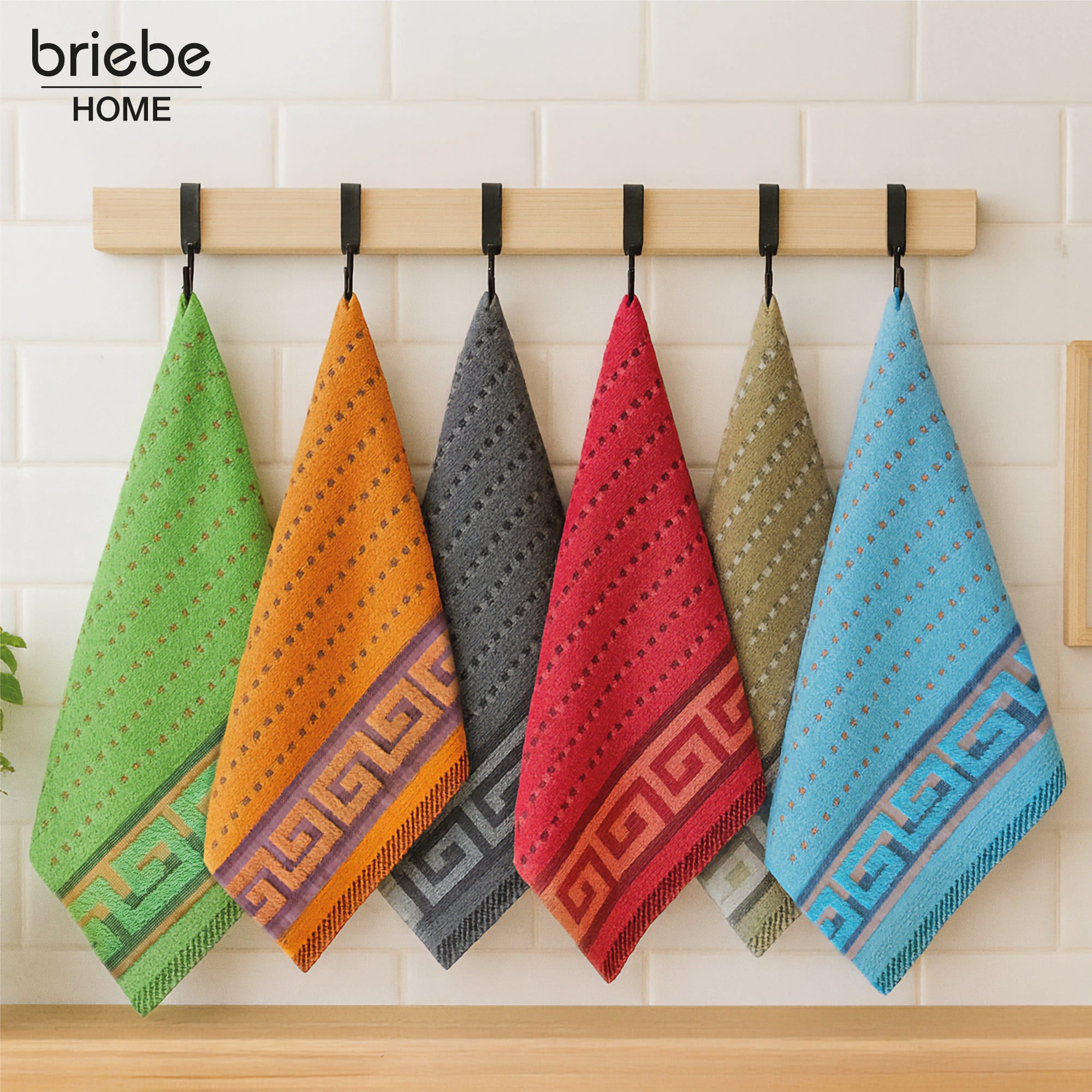 Torchon de Cuisine 100 % Coton Bouclé, Lot de 12 Chiffons 50x50cm  Multicolore PC1192-12 - Mathon - 2