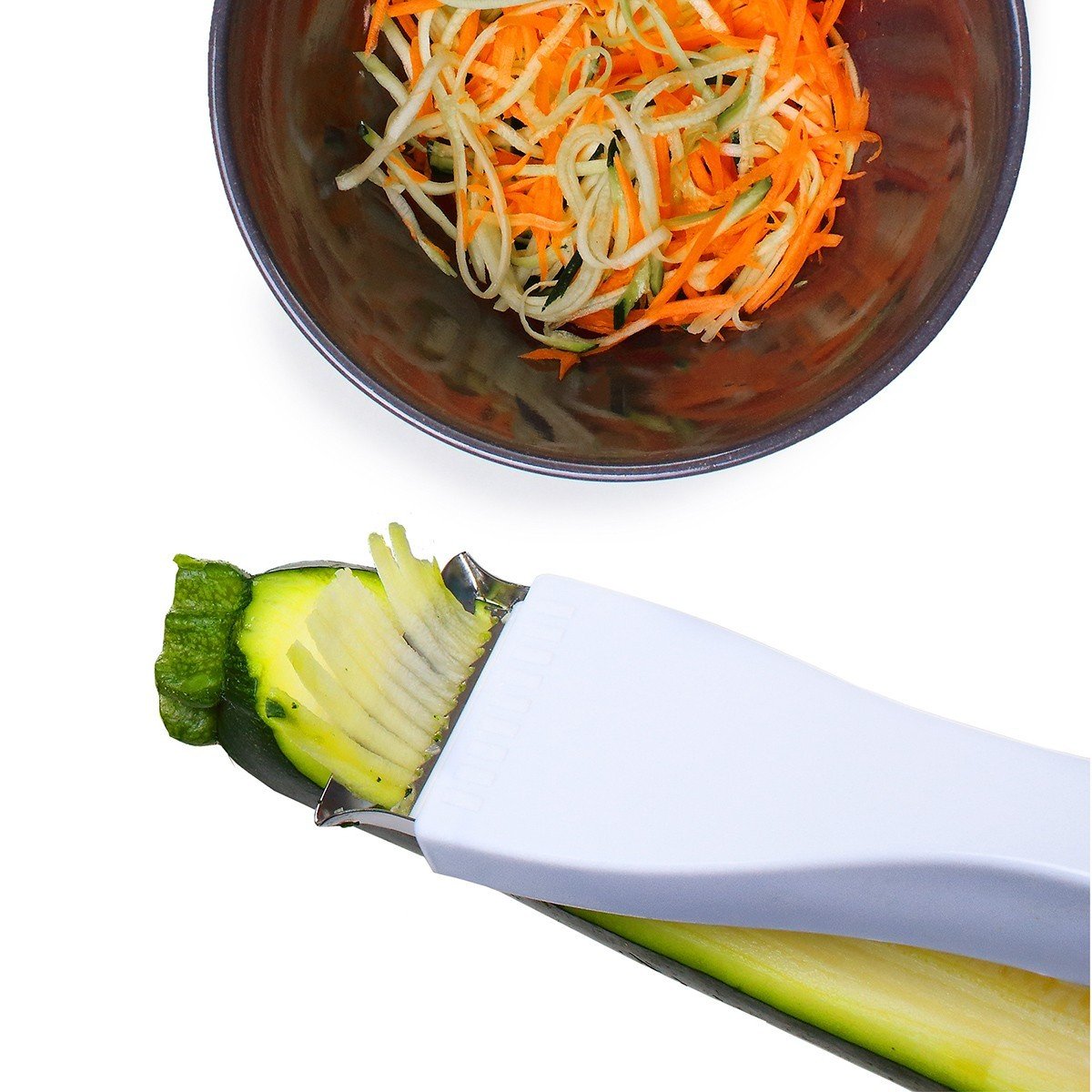 Eplucheur blanc en inox 2 en 1 Astuceo - Mathon - 4