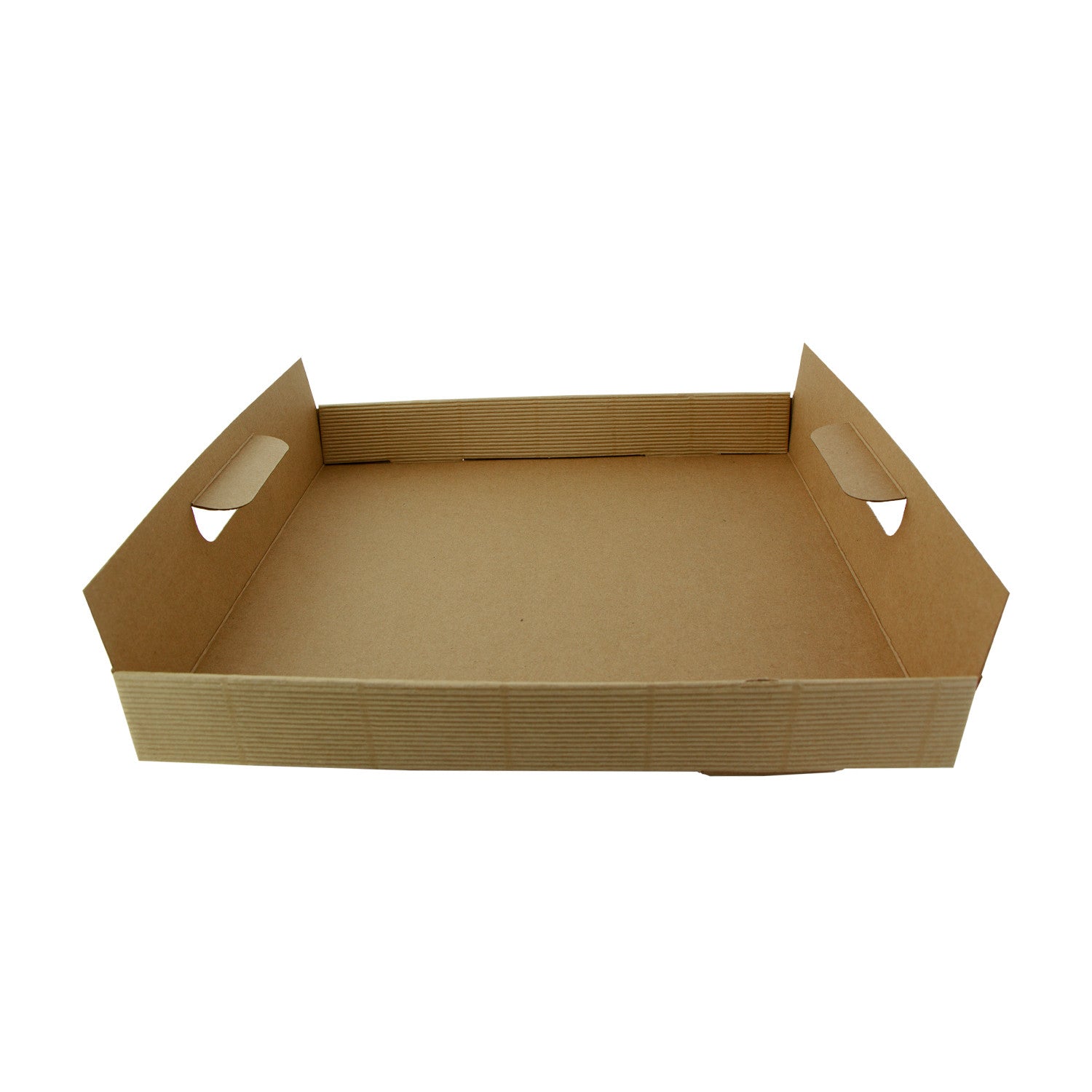 50Pcs - Plateau en carton kraft brun avec poignées  390x290x42mm FirstPack - Mathon - 1