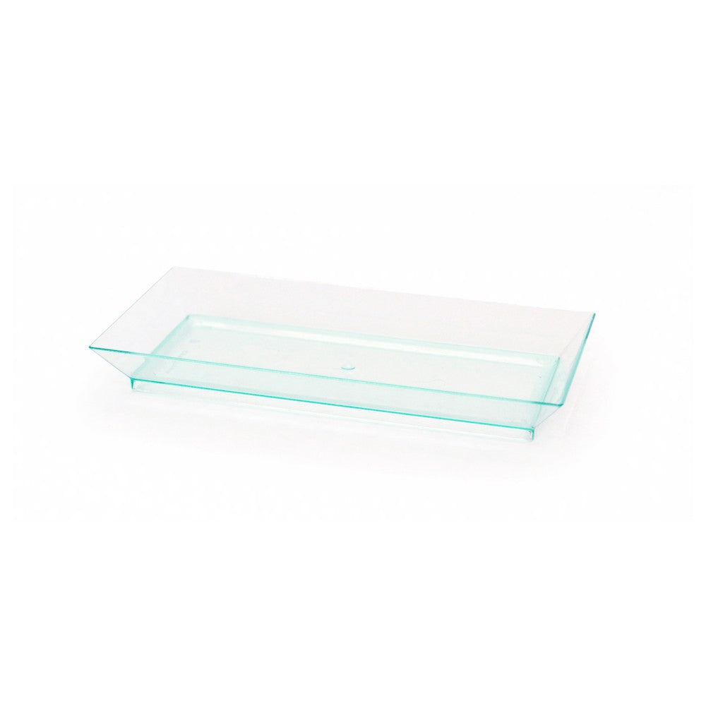 50Pcs - Elément de plateau réemployable plastique vert transparent "Klarity"  130x62mm FirstPack - Mathon - 1