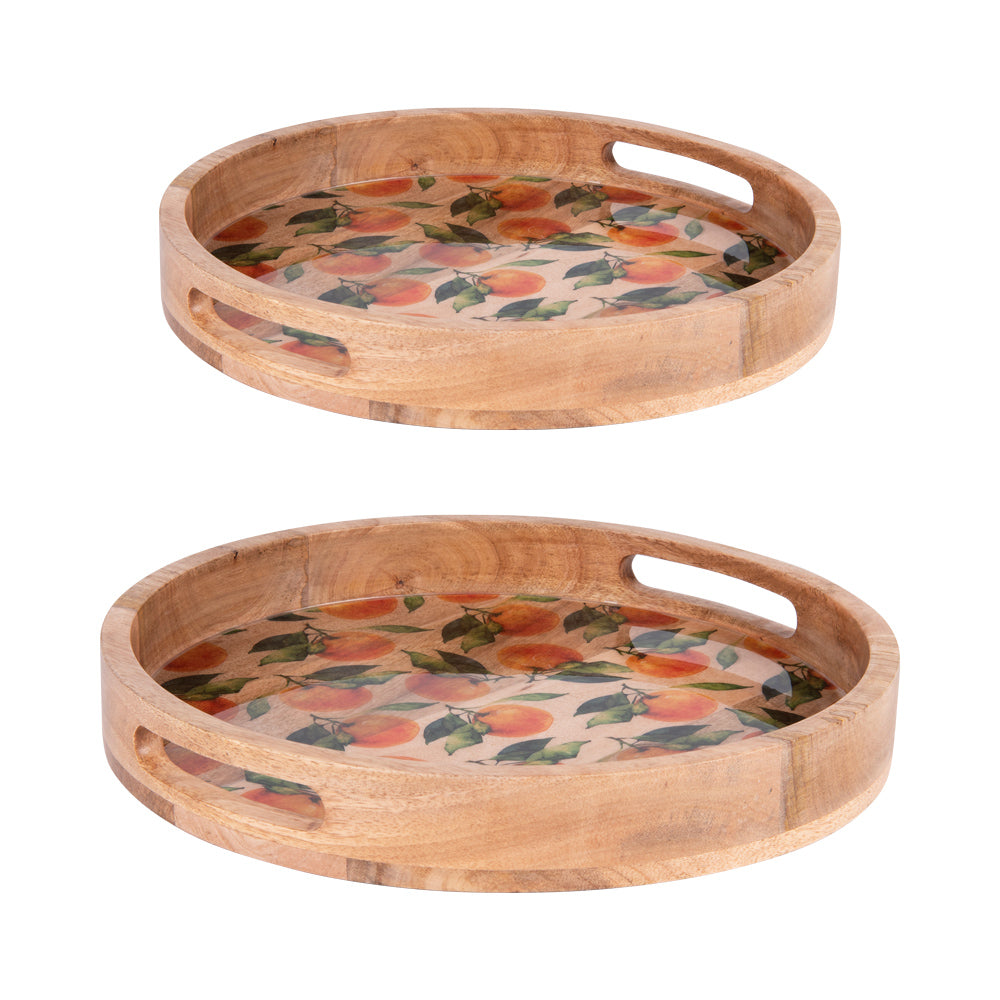 Set de 2 plateaux ronds Amalfi 35 et 40 cm Table passion - Mathon - 1