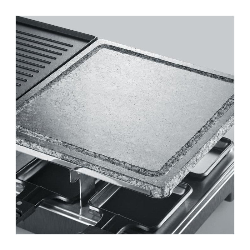 Raclette Gril   - Rg2376 - 8 Personnes - Pierre De Cuisson Naturelle Et Plaque Réversible Antiadhésive - Thermostat Rég Severin - Mathon - 4