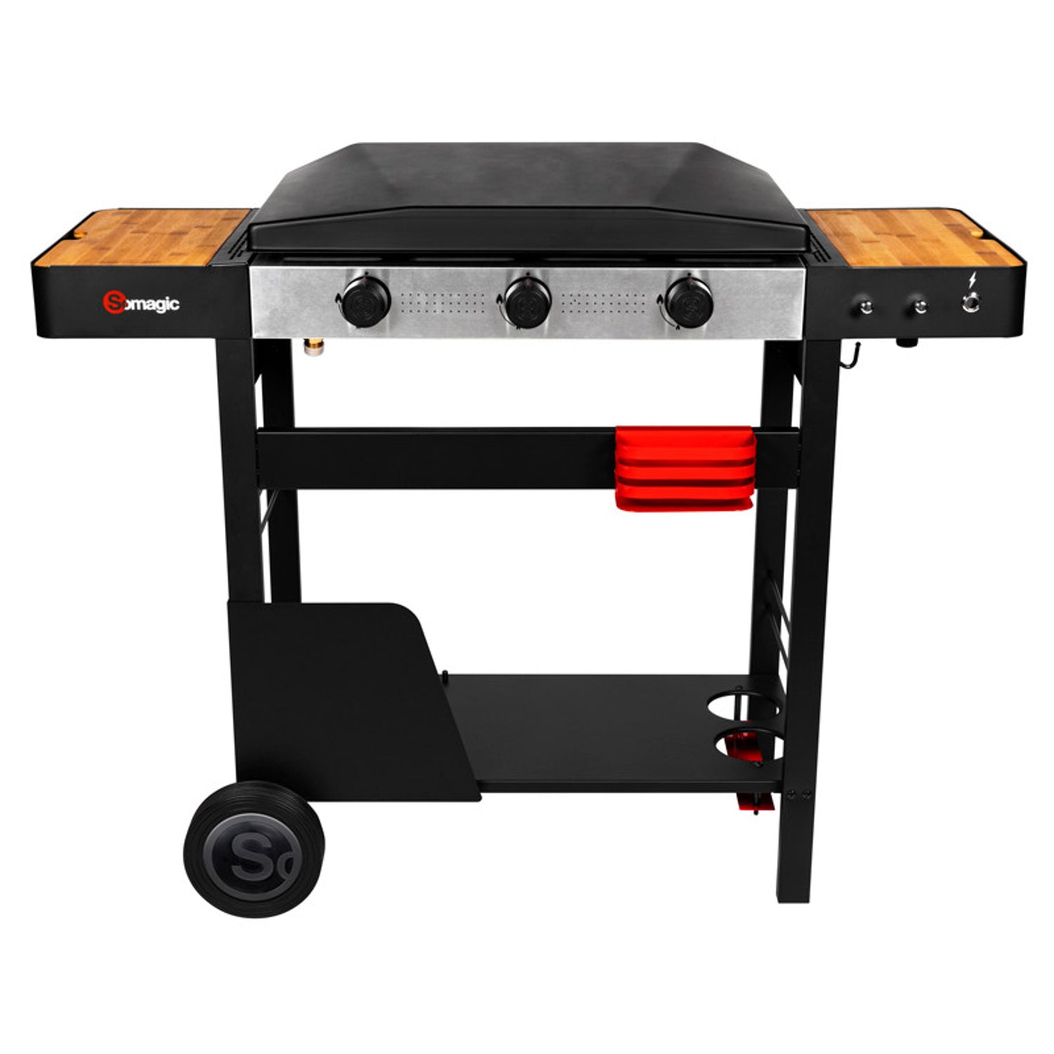 Plancha au gaz avec chariot SOLIA 350 3 brûleurs 6,45kW Somagic - Mathon - 3
