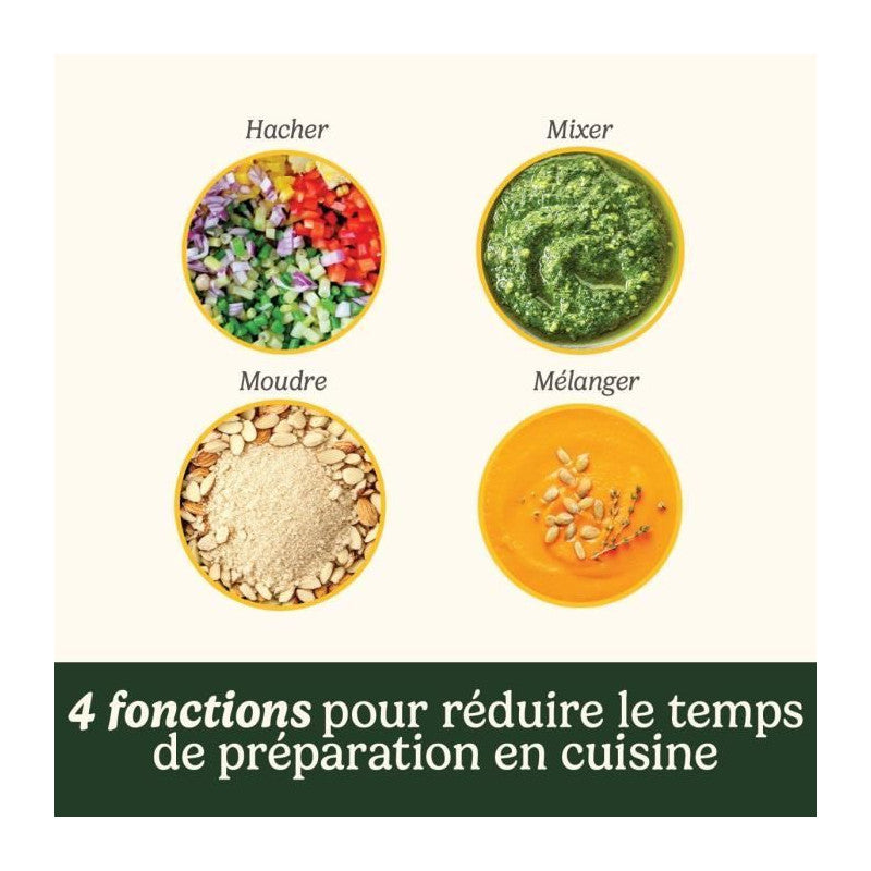 Hachoir électrique -   - Ech4e Mini Prep Pro - 250 W - 900 Ml - Gris Cuisinart - Mathon - 2