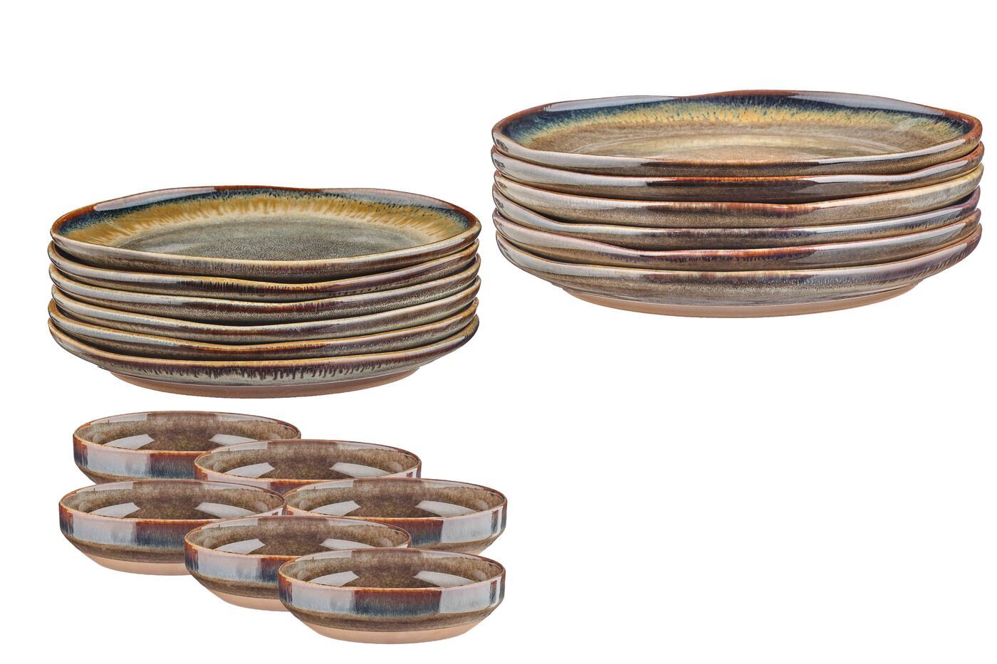 Lot de 18 set les essentiels en grès marron D Björn - Mathon - 3