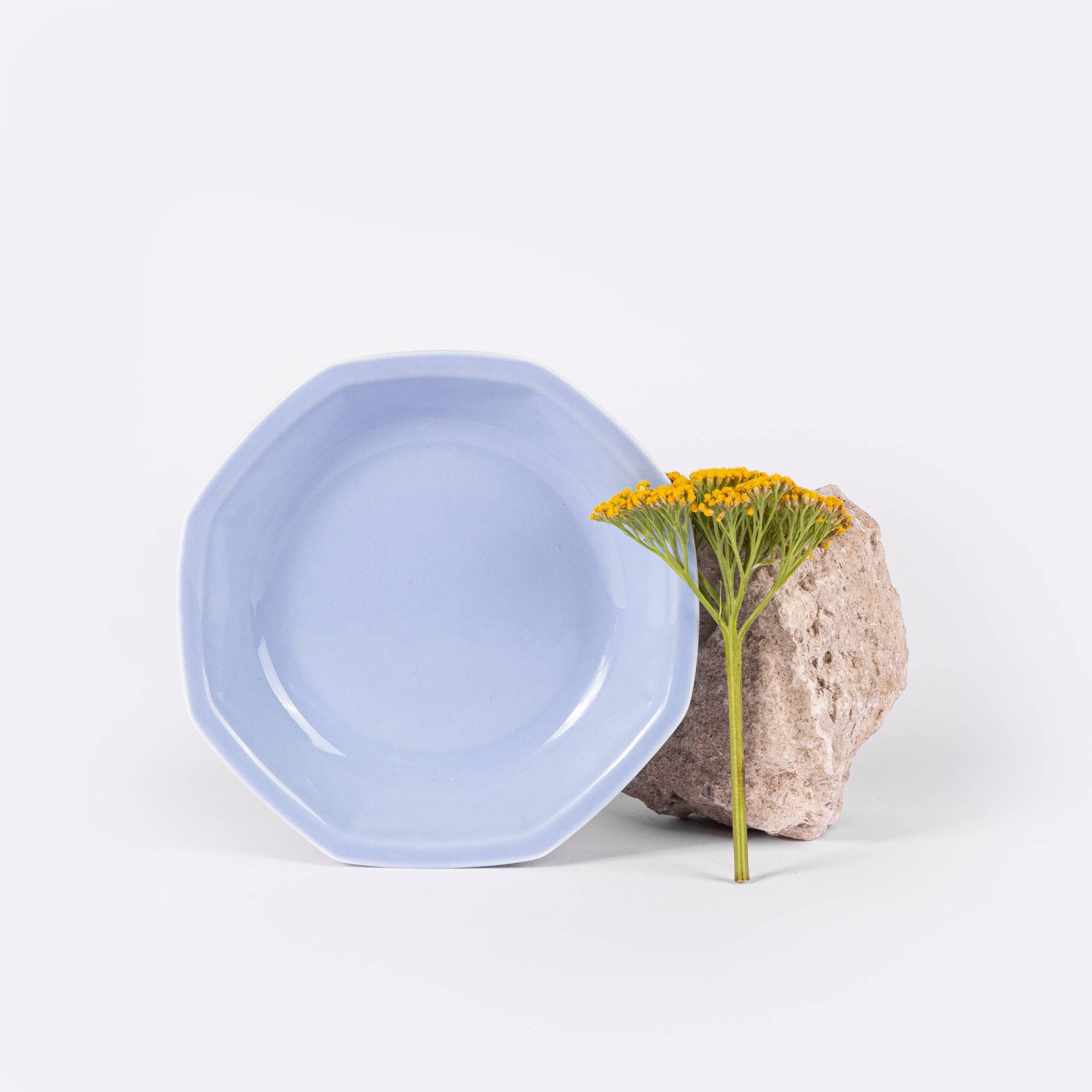Assiette creuse octogonale bleu OGRE La Fabrique - Mathon - 3