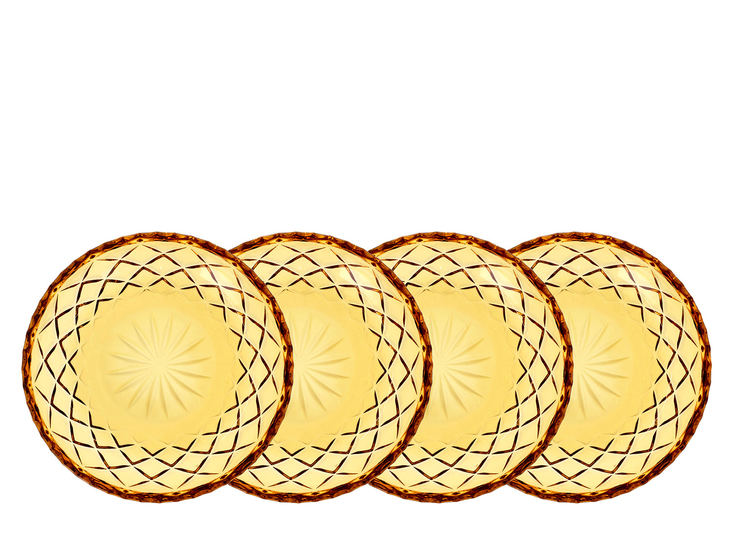 Ensemble de 4 assiettes SORRENTO 16cm Ambre Lyngby Glas - Mathon - 1