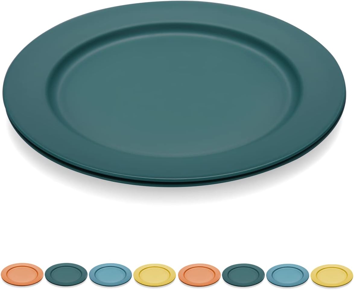 Ensemble 8 assiettes incassables en plastique vert Vendos85 - Mathon