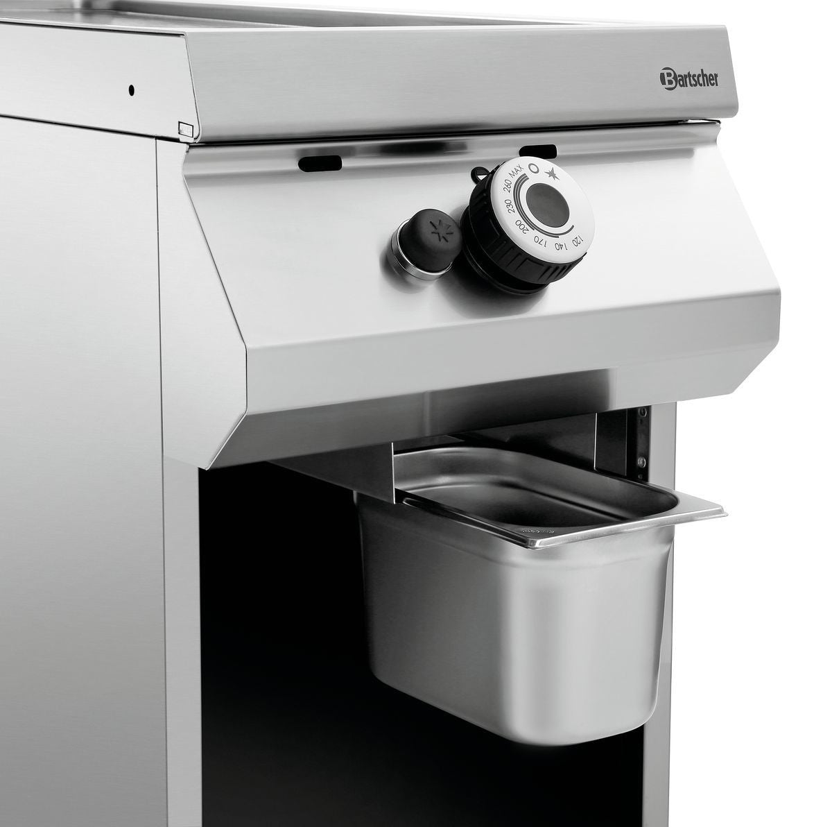 Plancha Gaz Lisse - Série 900 Master - Soubassement Ouvert - Bartscher - Mathon - 2