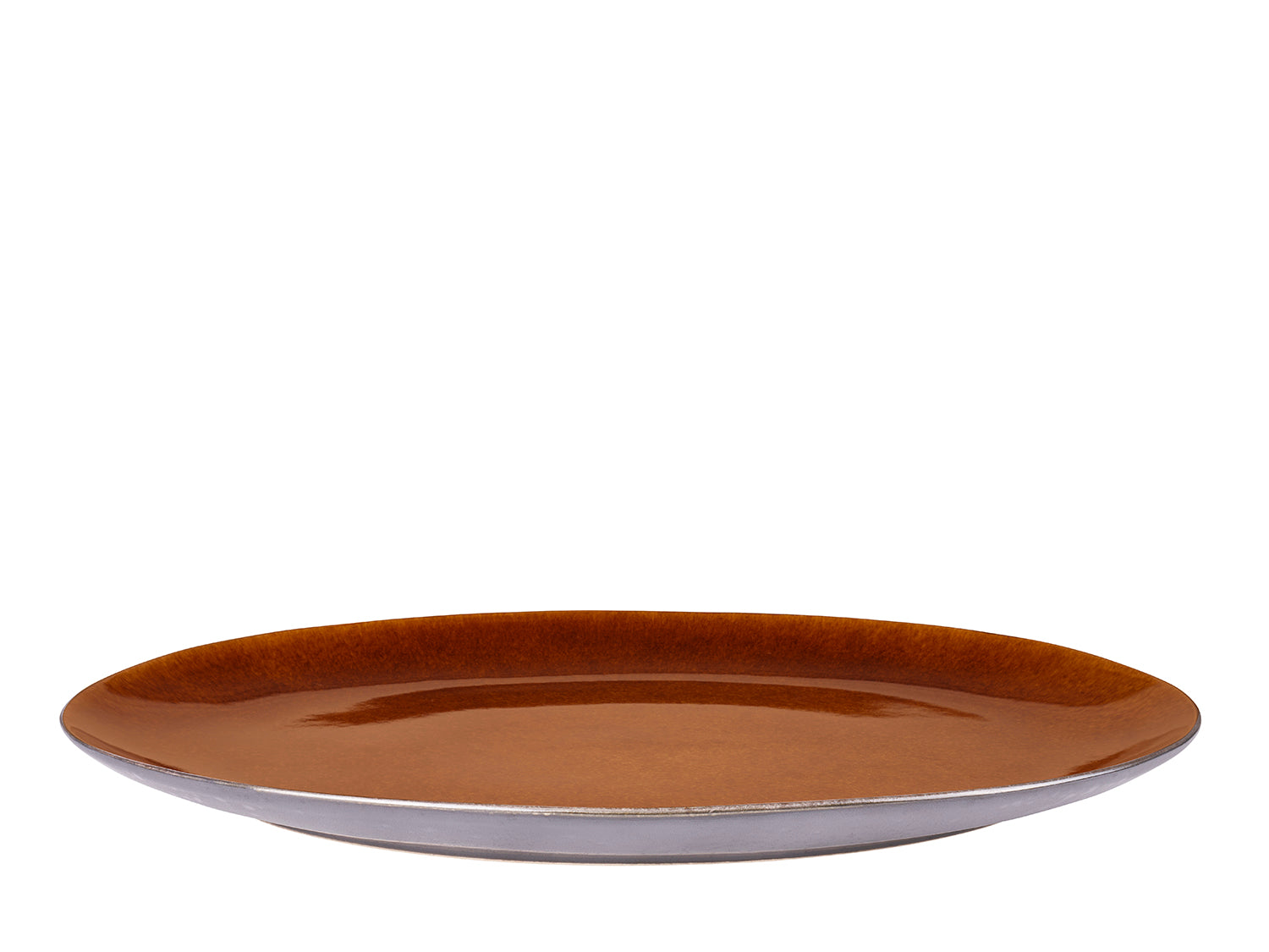 Plat de service ovale GASTRO 45cm en grès émaillé Noir/Ambre Bitz - Mathon - 3