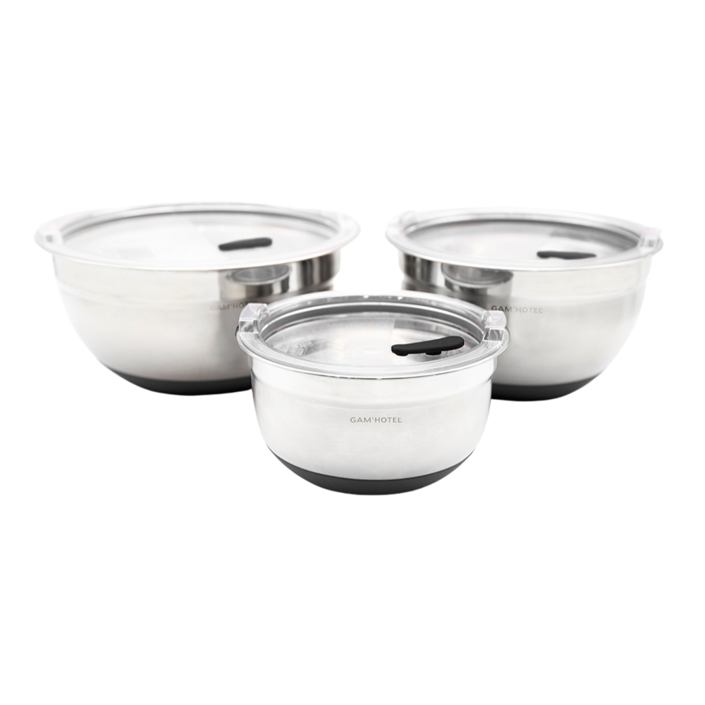 Set de 3 bols inox/noir 16/20/24cm Gam Hotel - Mathon - 1