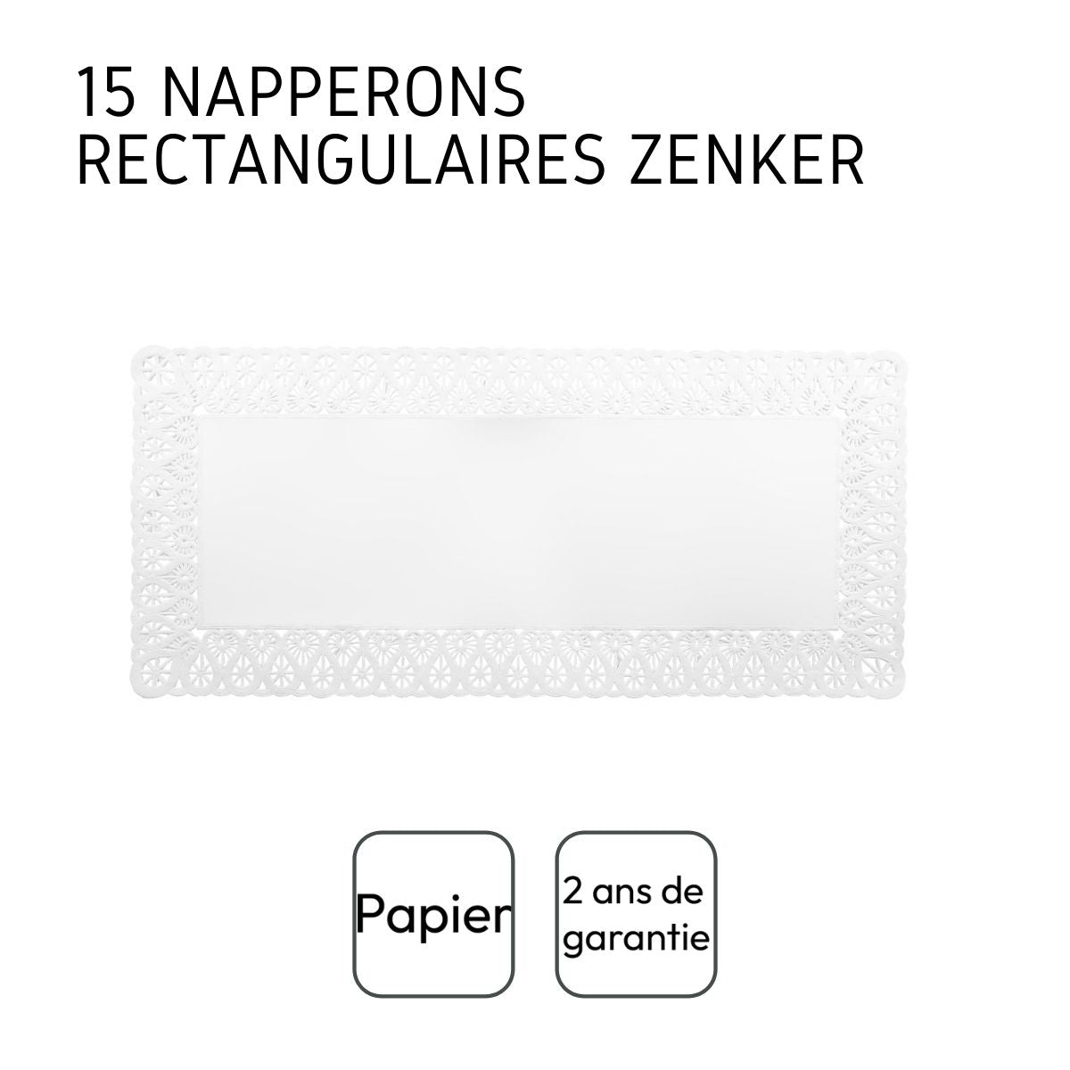 Lot de 15 napperons papier rectangulaires pour cakes Zenker Zenker - Mathon - 4