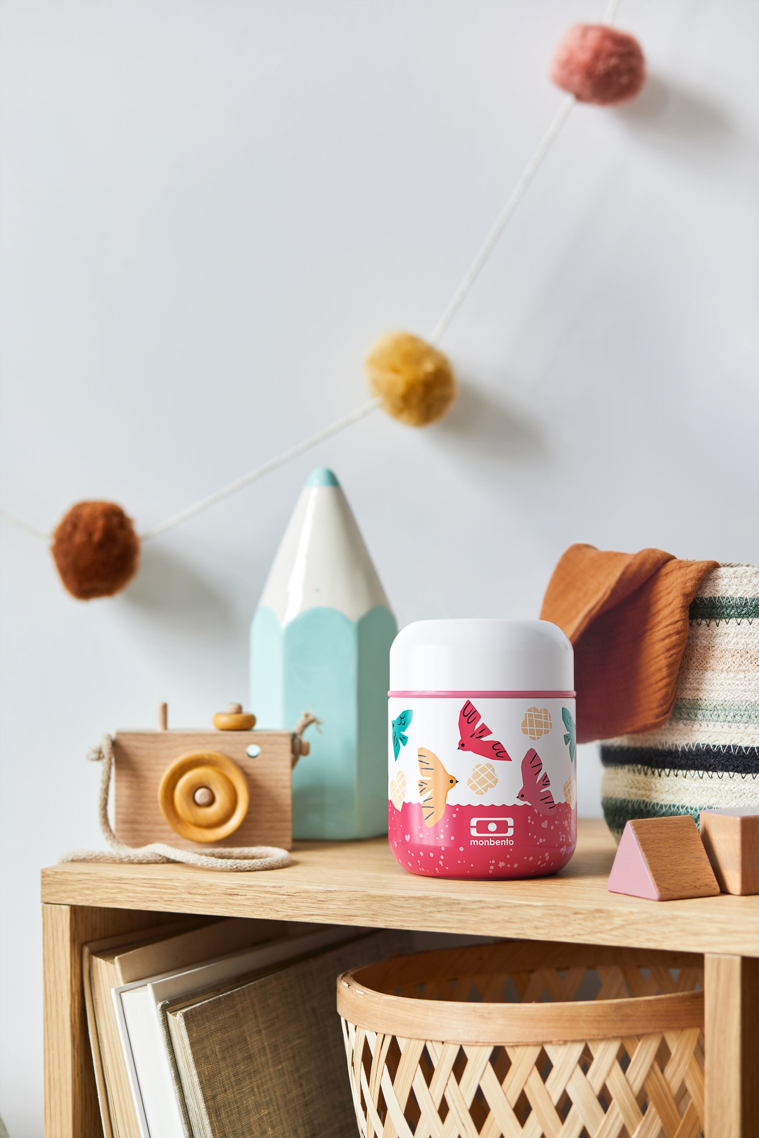 Lunch box isotherme Capsule 280ml rose Birds Monbento - Mathon - 5