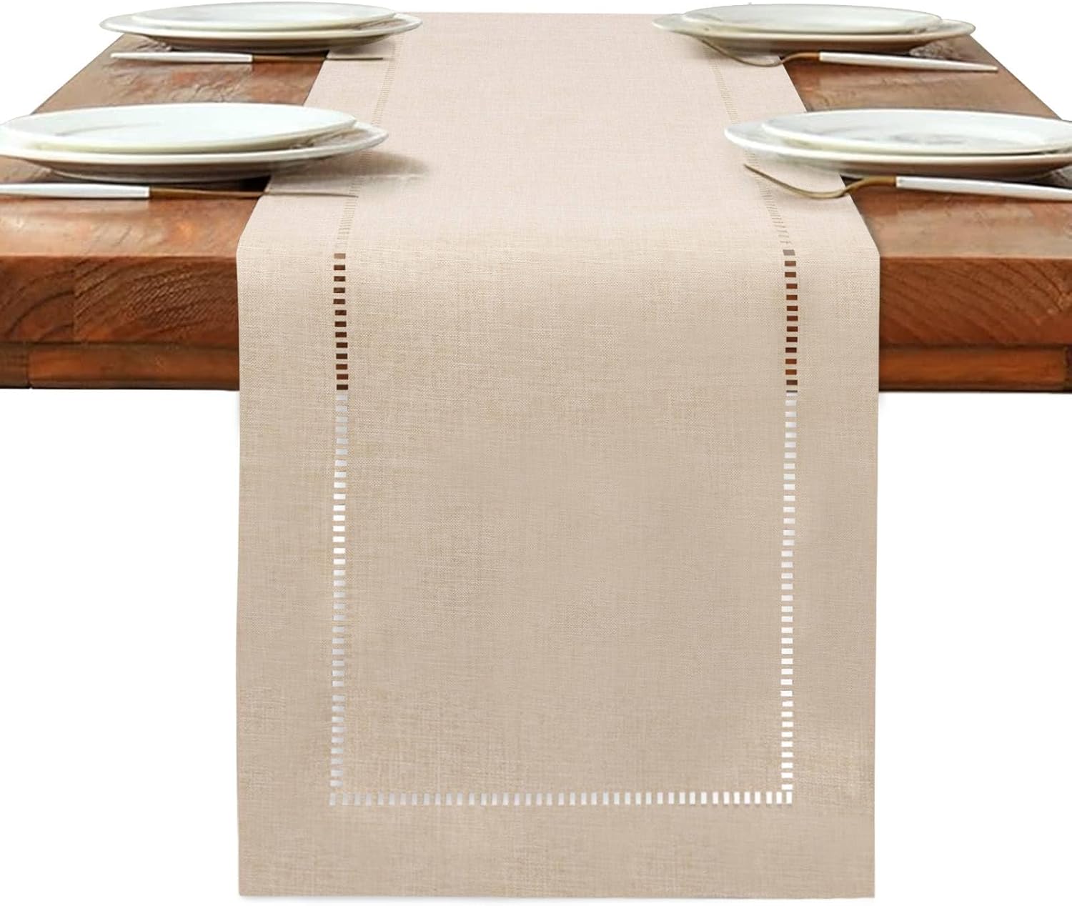 Chemin de Table Rectangulaire Beige 180x32 cm Vendos85 - Mathon