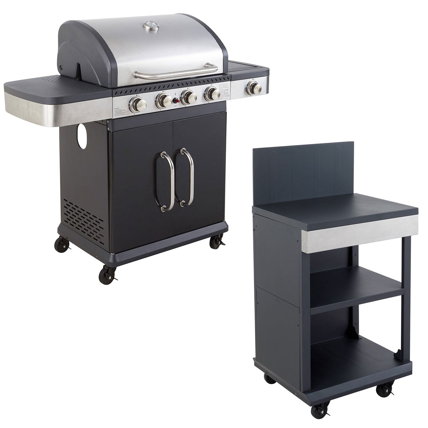 Barbecue au gaz FIDGI 4 avec desserte Cook