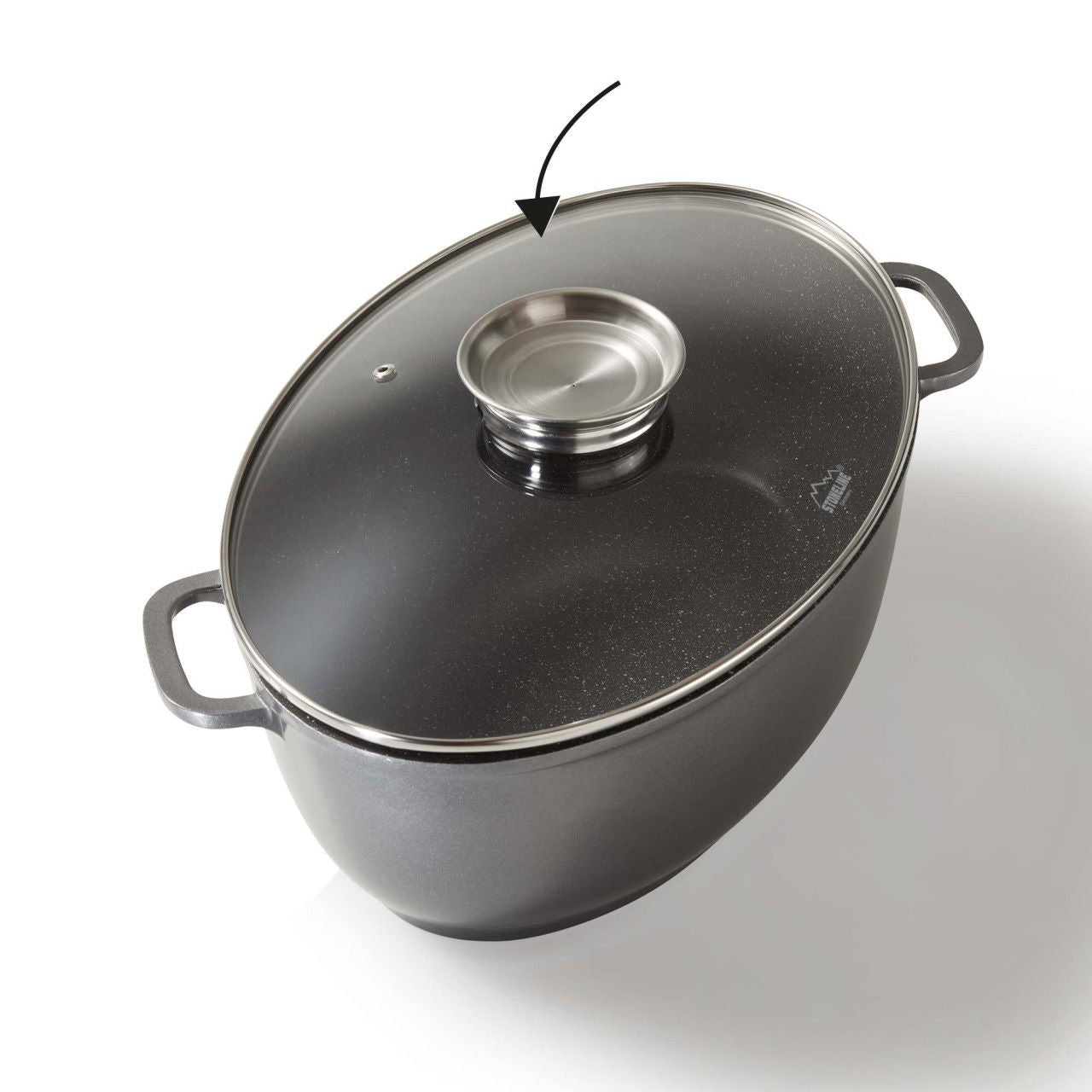 Rôtissoire Gourmet 39 x 26 cm, avec couvercle en verre arômatiseur Stoneline - Mathon - 4