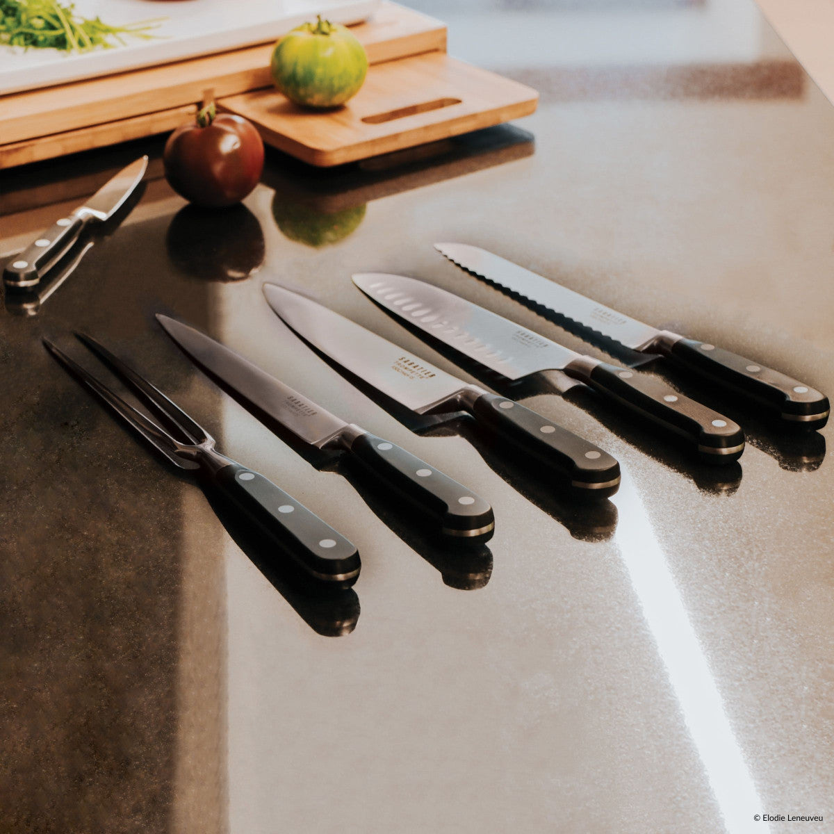 Origin - Trousse souple avec 8 couteaux de cuisine Sabatier Trompette - Mathon - 8