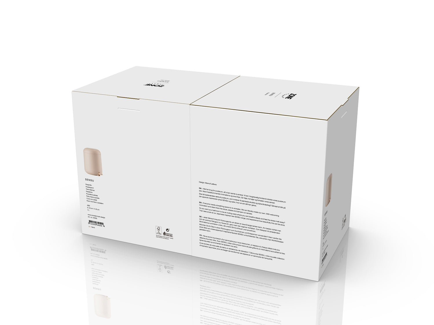 Poubelle à pédale Sensu en ABS Sable Zone Denmark - Mathon - 5