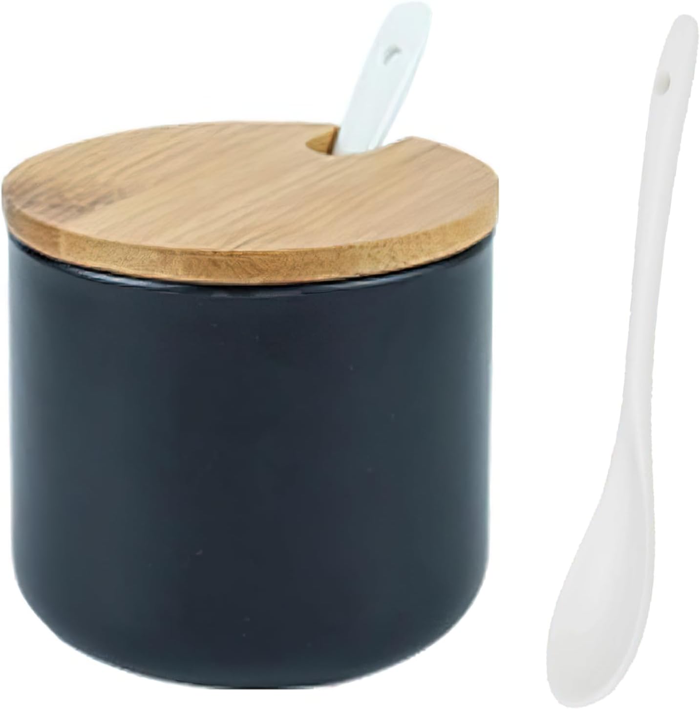 Pot à Épices Céramique Noir 230 ml avec Cuillère Vendos85 - Mathon