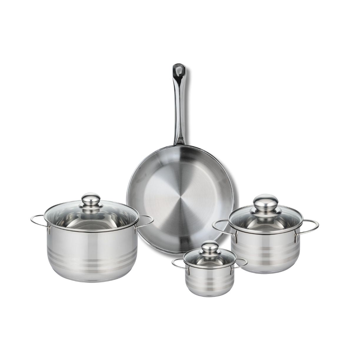 Ensemble de 1 Poêle de cuisson 28 cm et 3 faitouts 12, 16 et 20 cm  Profi Brillant Elo - Mathon - 1