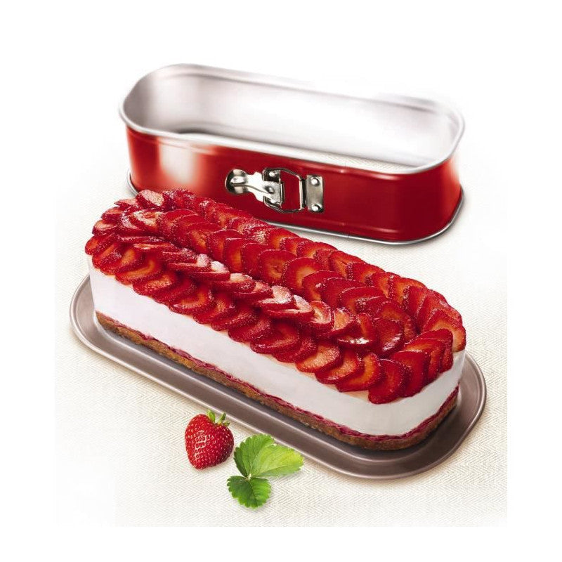 Moule A Cake Delibake En Acier - O 30 X 11 Cm - Rouge Et Gris - Avec Charniere Tefal - Mathon - 3