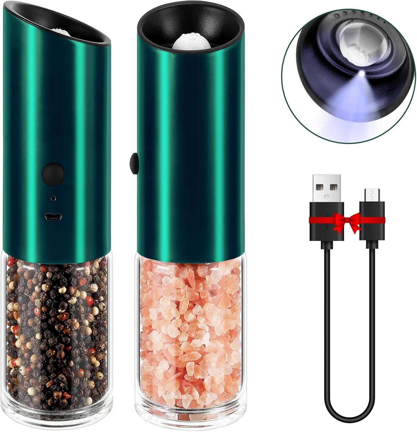 Lot de 2 Moulins à Poivre et Sel électriques Rechargeables USB Vendos85 - Mathon